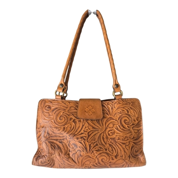 Patricia Nash Satchel Rienzo Women  Florence Leather Brown Designer Embossed - Picture 1 of 16